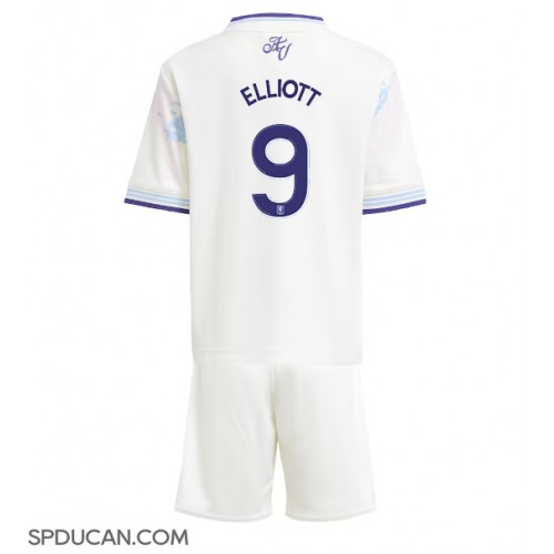 Dječji Nogometni Dres Aston Villa Harvey Elliott #9 Rezervni 2025-26 Kratak Rukav (+ Kratke hlače)